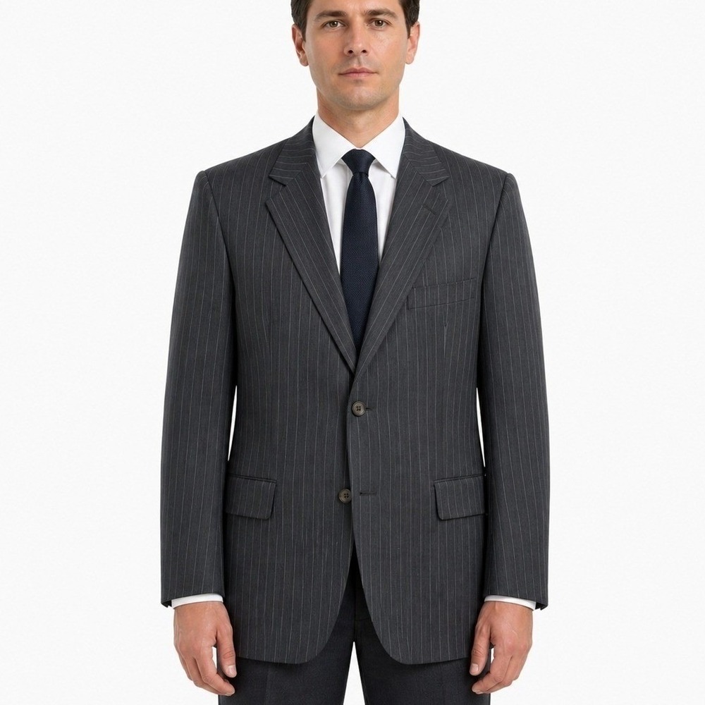 Brooks Brothers Golden Fleece Navy Pinstripe Suit Jacket 46R Vintage 1979 Blazer